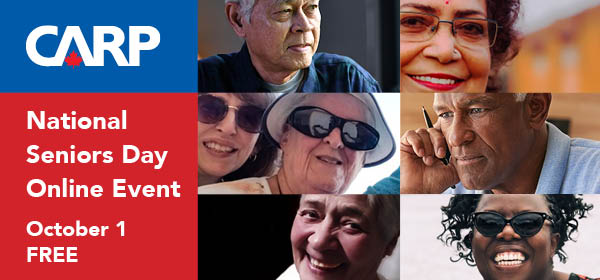 CARP National Seniors Day online event, happening October 1st. Free to attend.